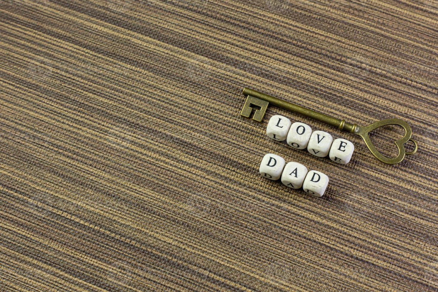 wooden text  for father day content close up image. photo