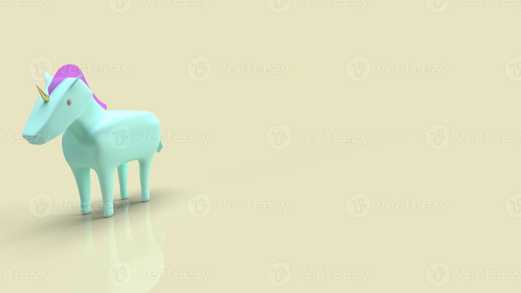 The blue unicorn for symbol startup business 3d rendering photo