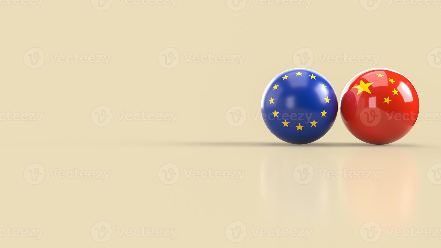 The Chinese  and  European union ball image 3d rendering photo