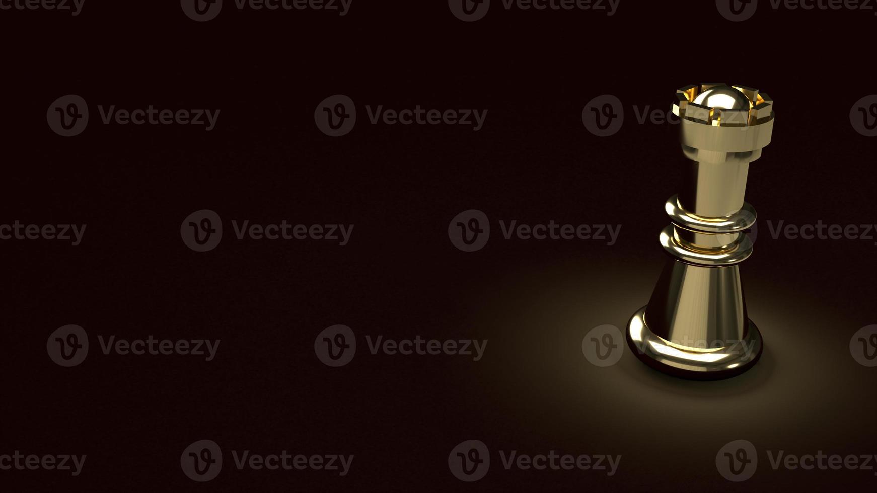 The gold chess in dark abstract image 3d rendering for business content photo