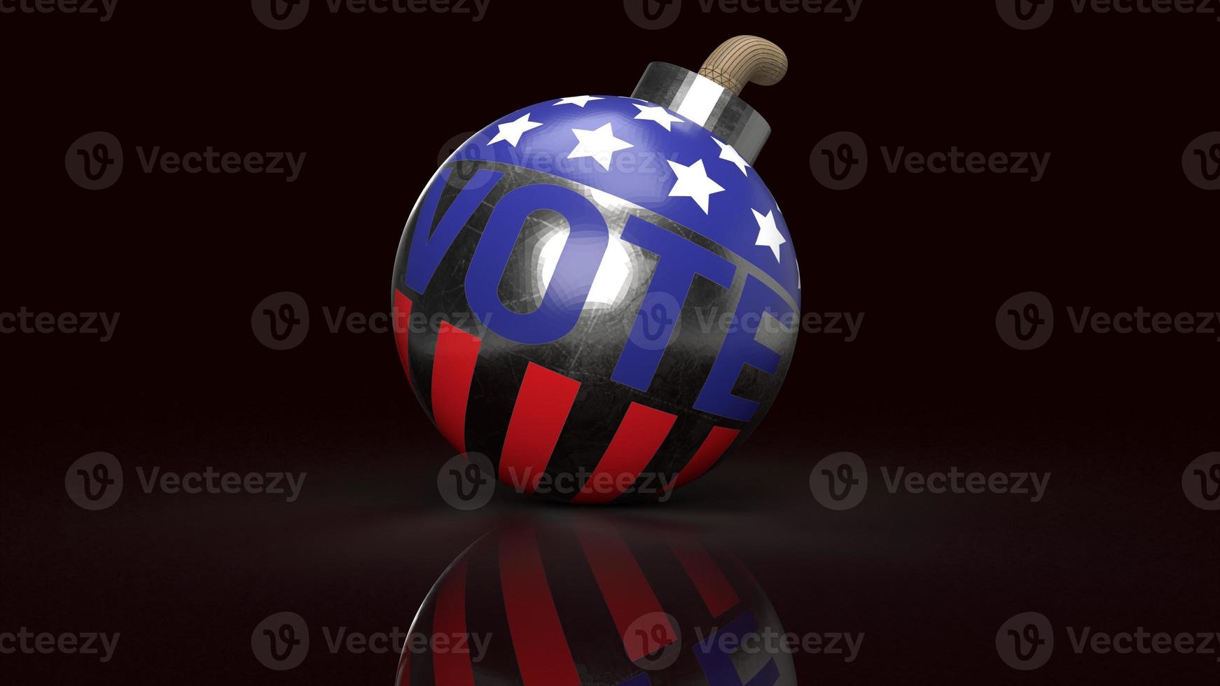 bomb vote logo   for democracy content 3d rendering. photo
