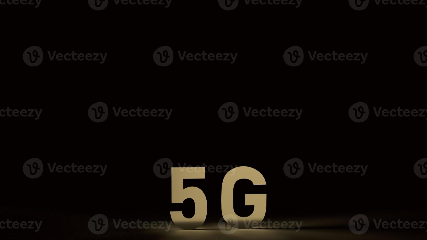 The 5g gold in the dark 3d rendering for technology content. photo