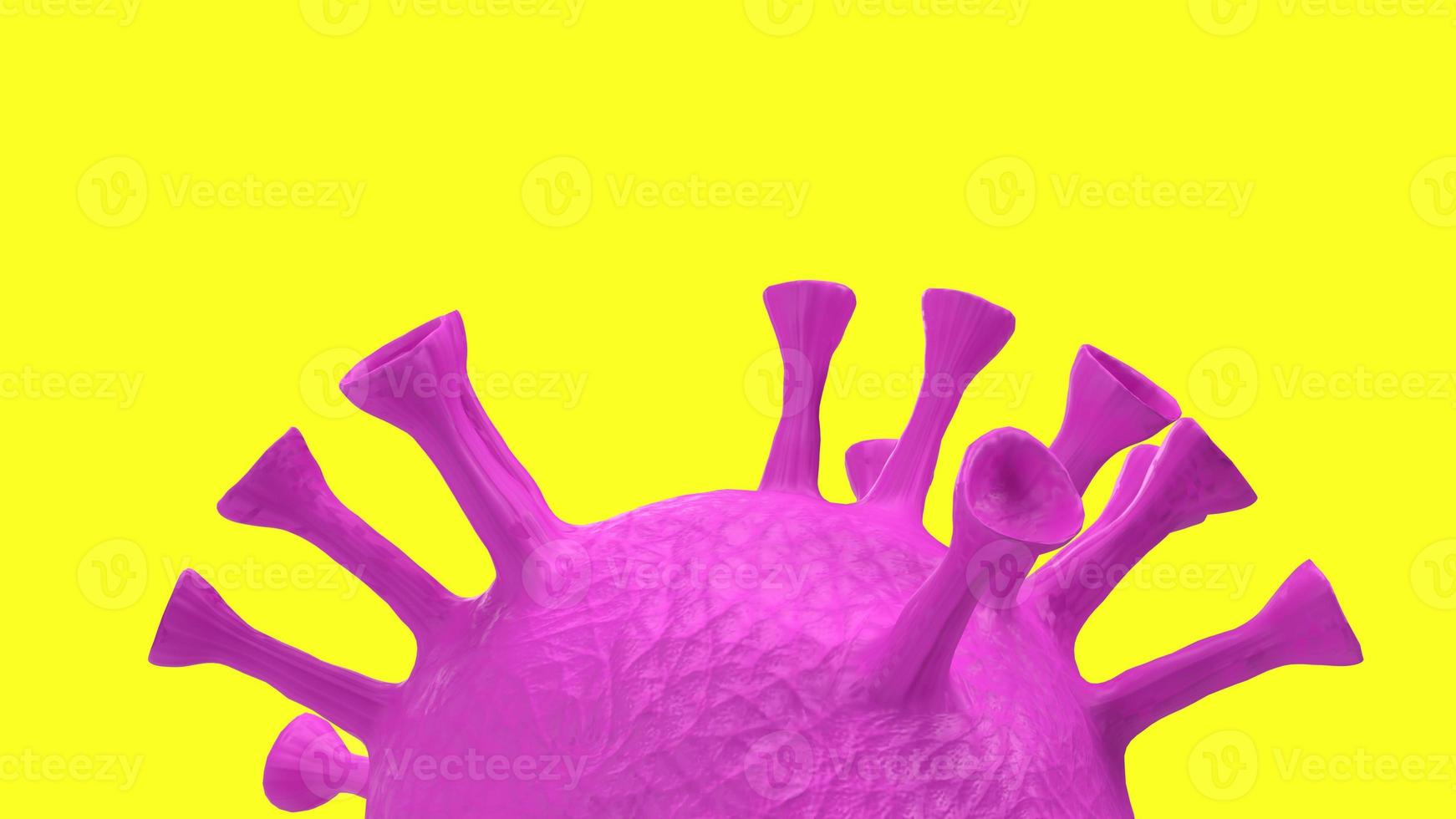 virus on yellow background for medical content 3d rendering photo