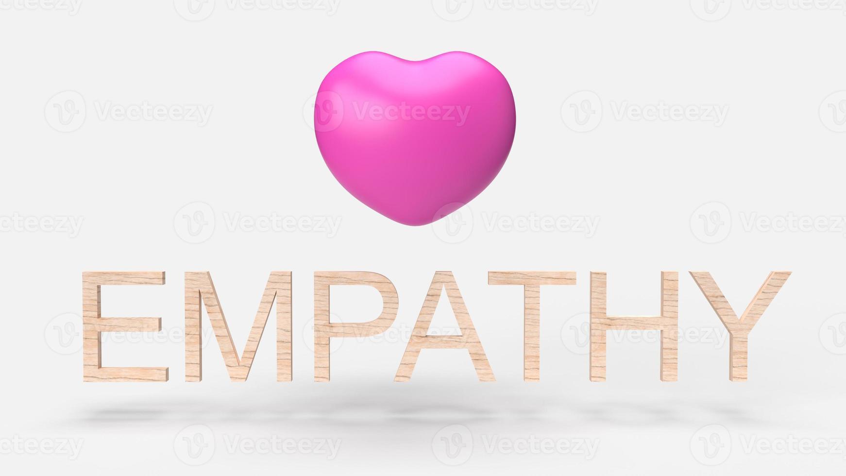 pink hearth and empathy wood text 3d rendering for background content. photo