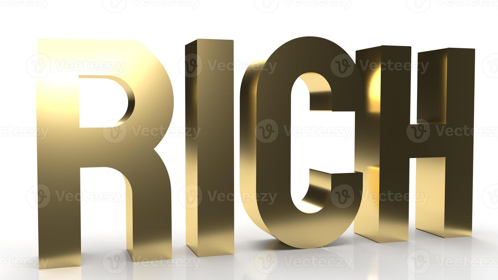 The rich gold text for business content 3d rendering. photo