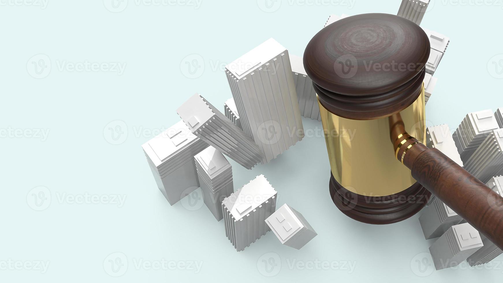 Building and justice hammer image for property law concept 3d rendering. photo