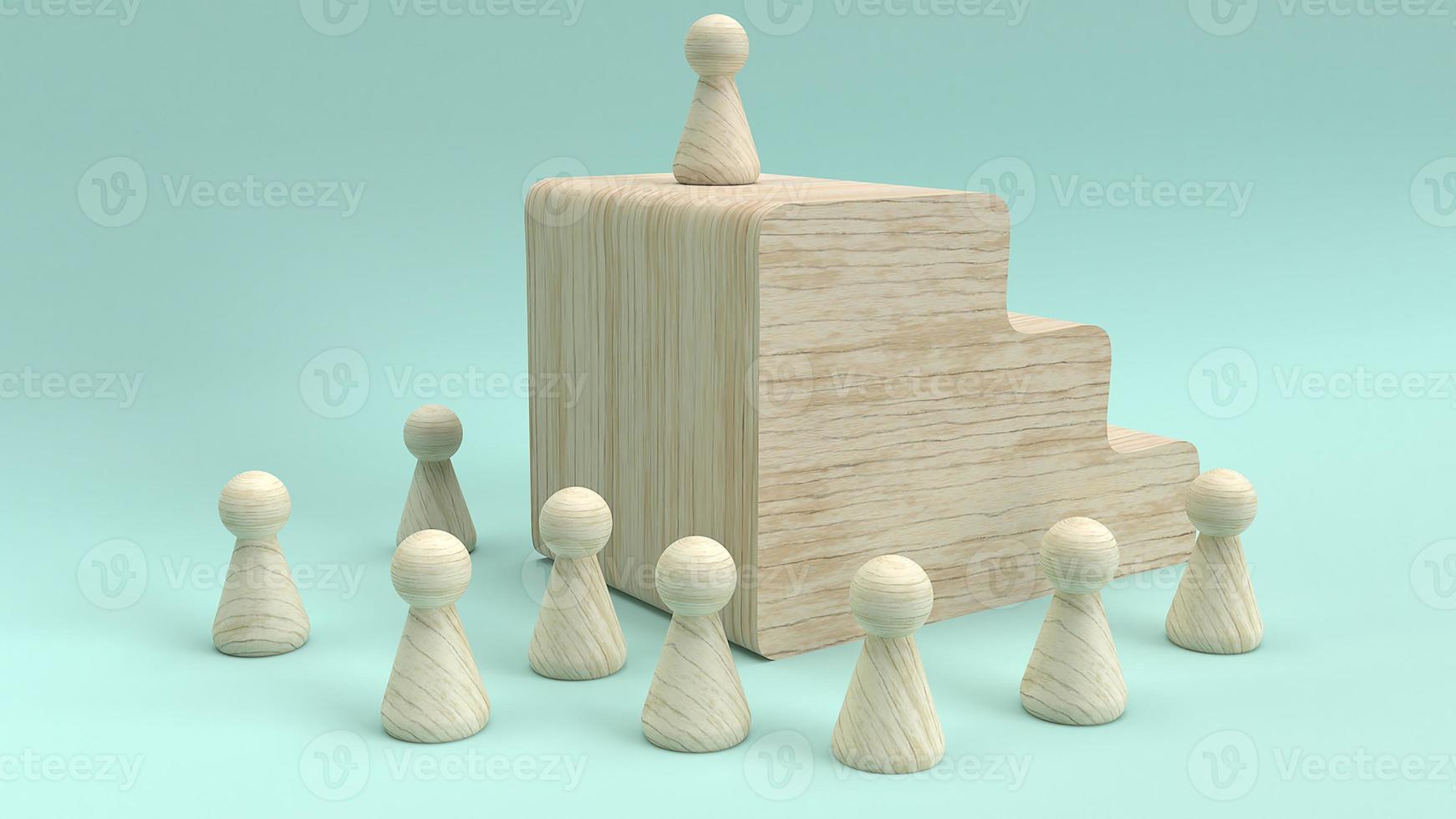 wood toy  3d rendering for business concept. photo