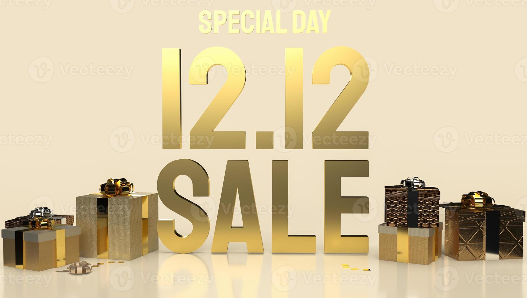 12.12 gold text for shopping or business content 3d rendering photo