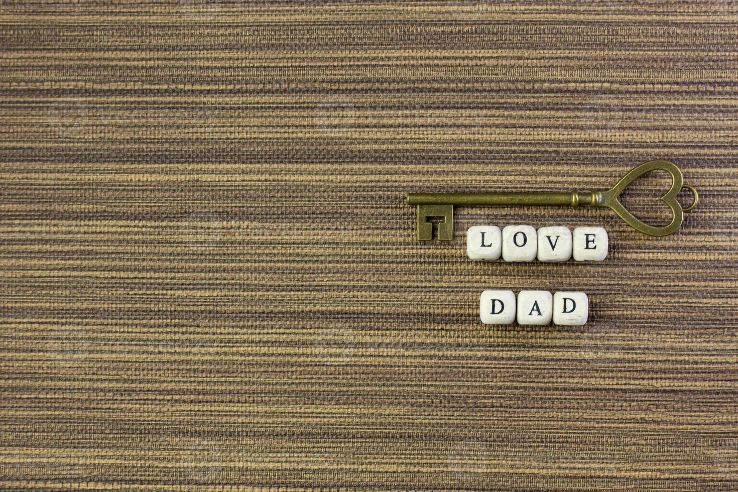 wooden text  for father day content close up image. photo