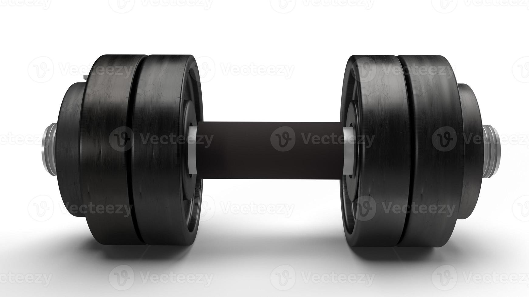 dumbbell on white background 3d rendering for sport content. photo