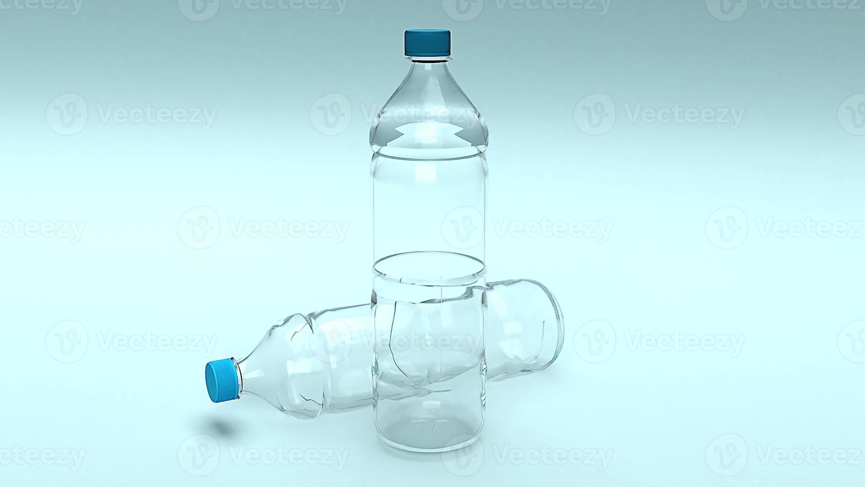 plastic bottle for eco concept 3d rendering. photo