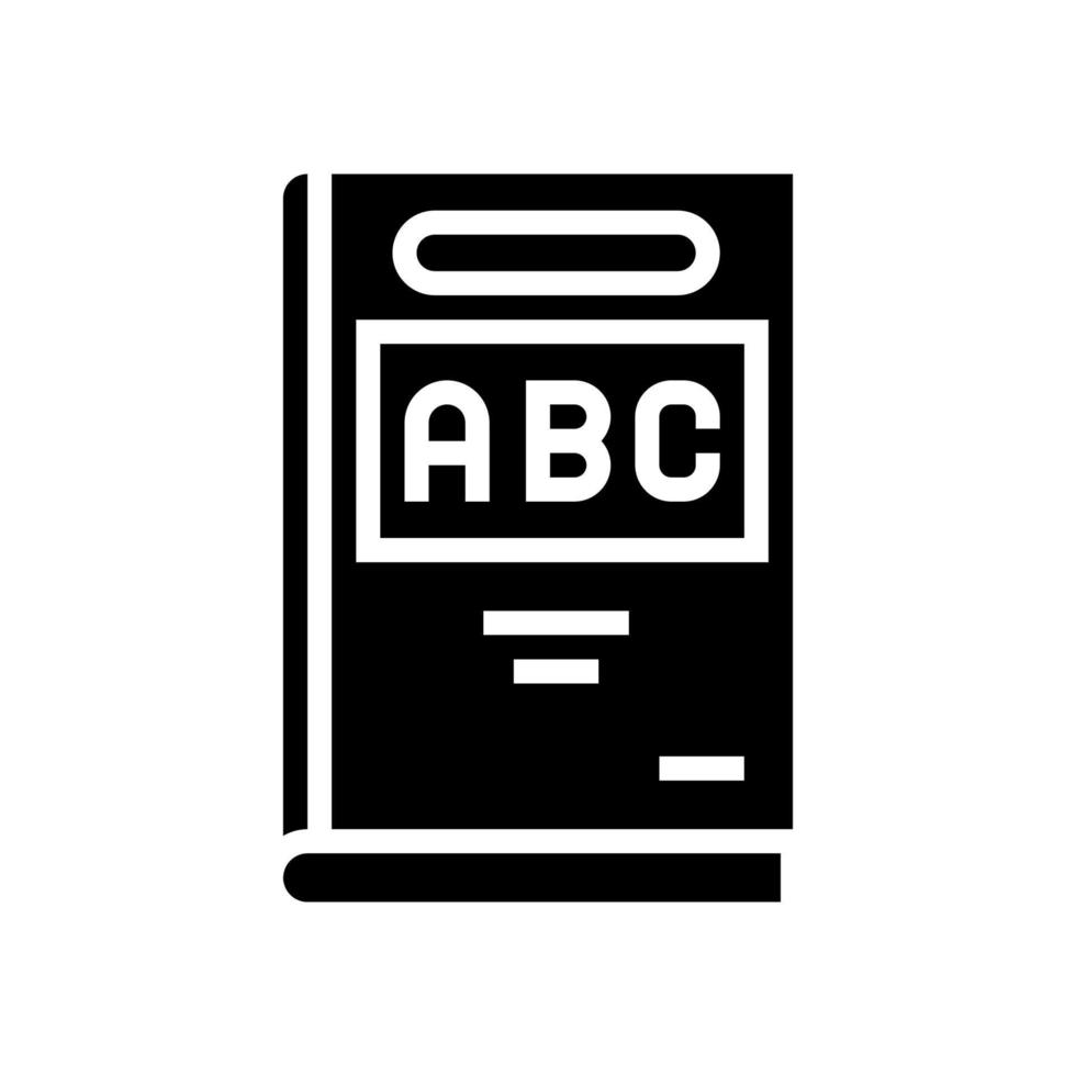 abc book glyph icon vector illustration