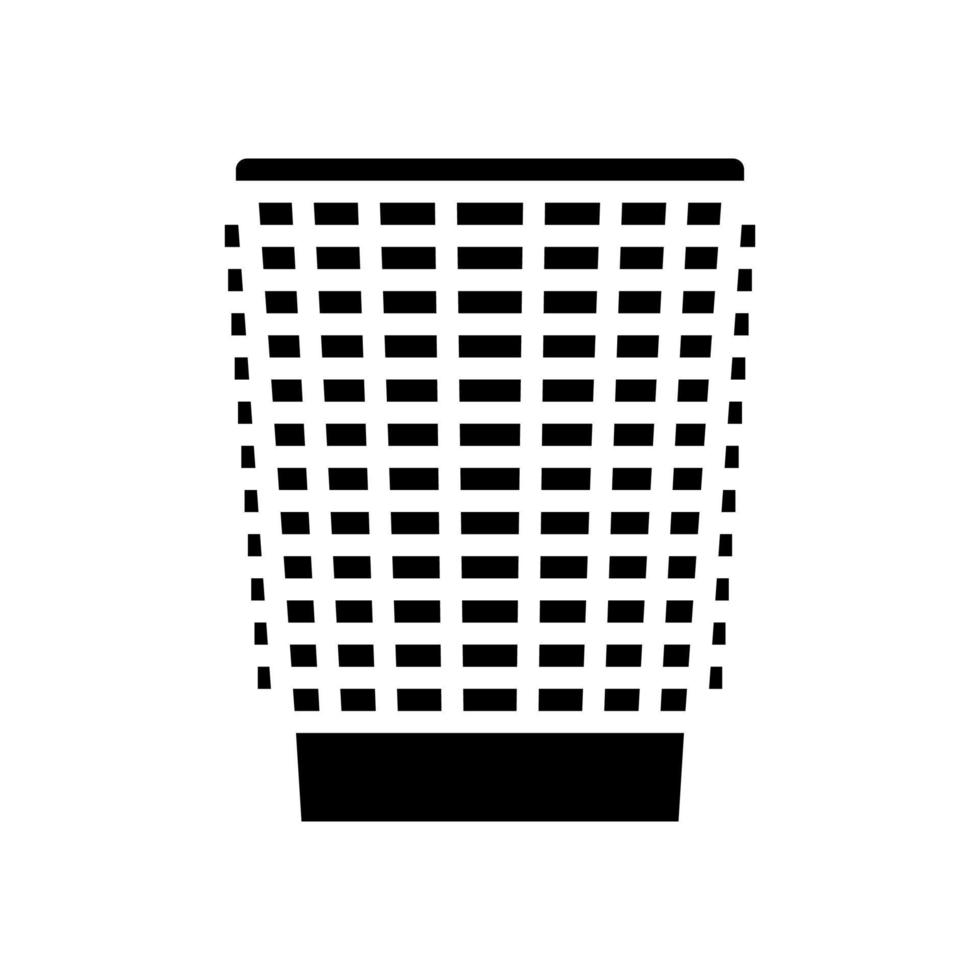 papelera de malla icono de glifo de basura ilustración vectorial vector
