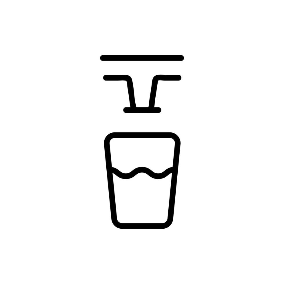 Pour water into the glass icon vector. Isolated contour symbol illustration vector