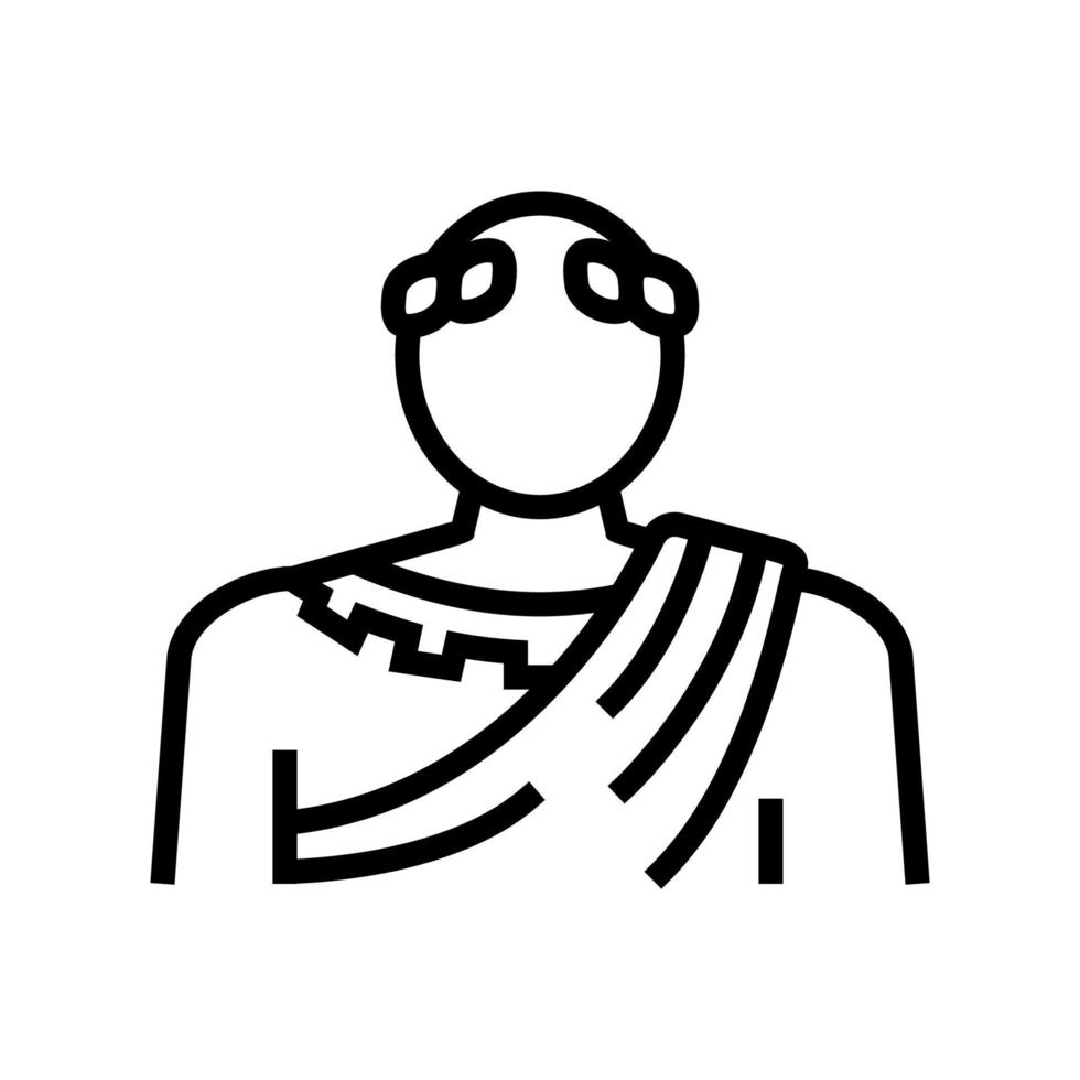 emperor ancient rome line icon vector illustration