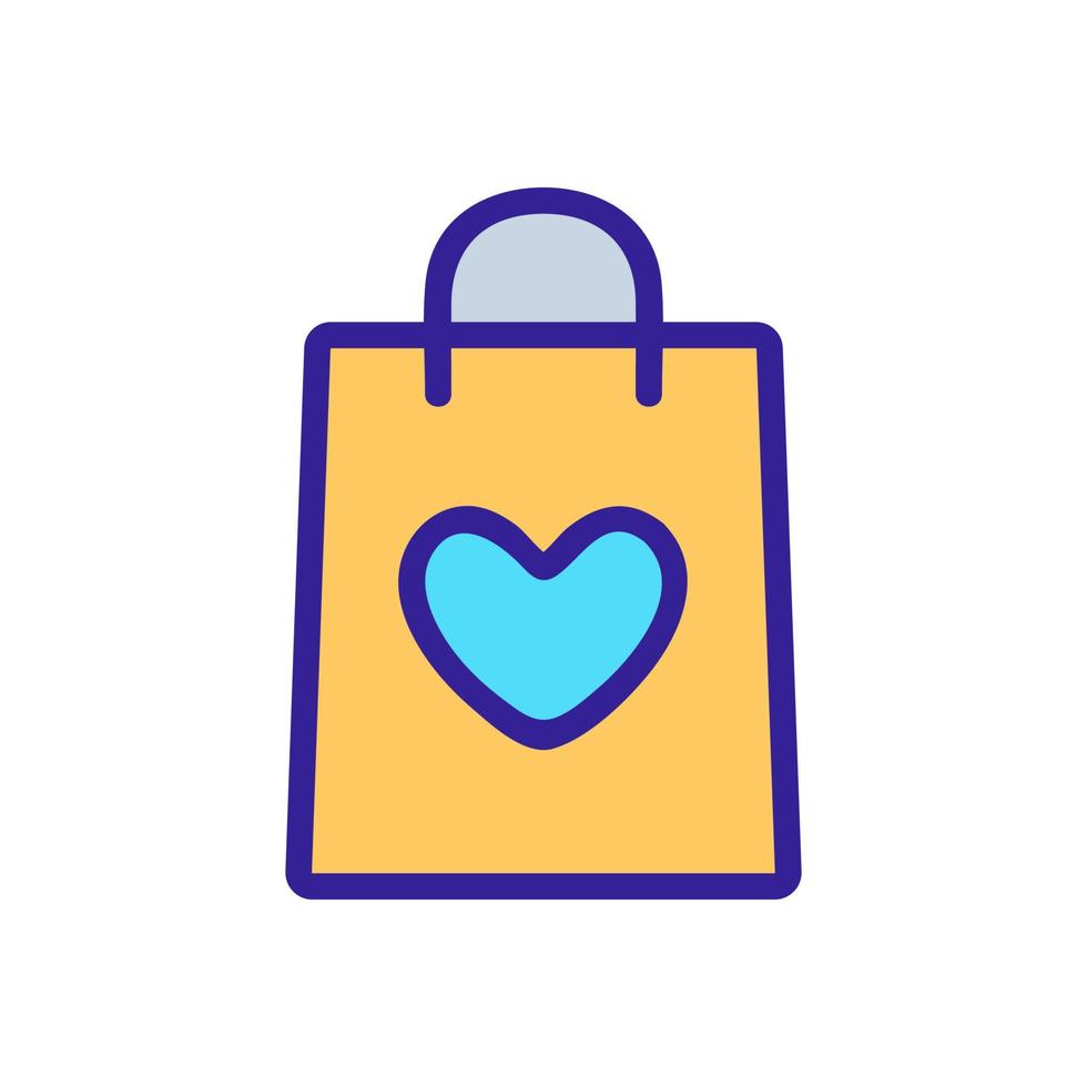 Package and heart icon vector. Isolated contour symbol illustration vector