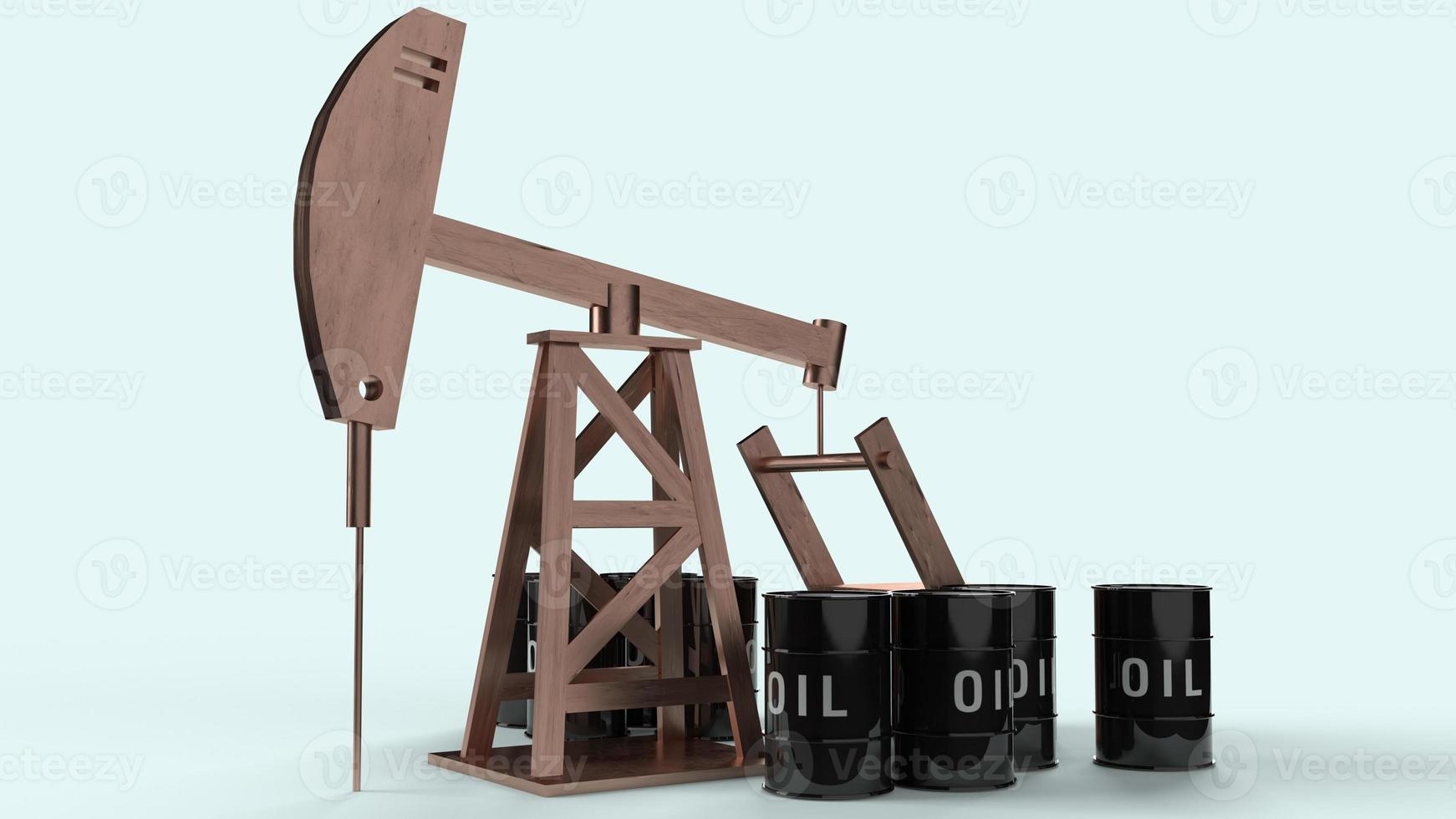 oil drilling machine 3d rendering  for  petroleum content. photo