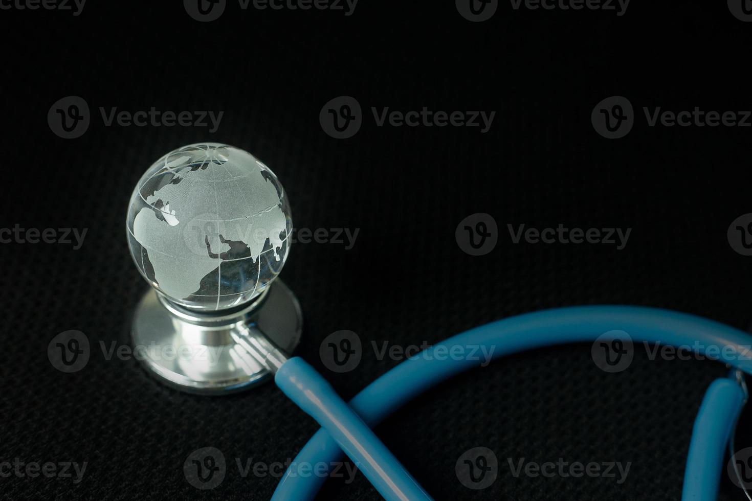 stethoscopes on black background image close up photo