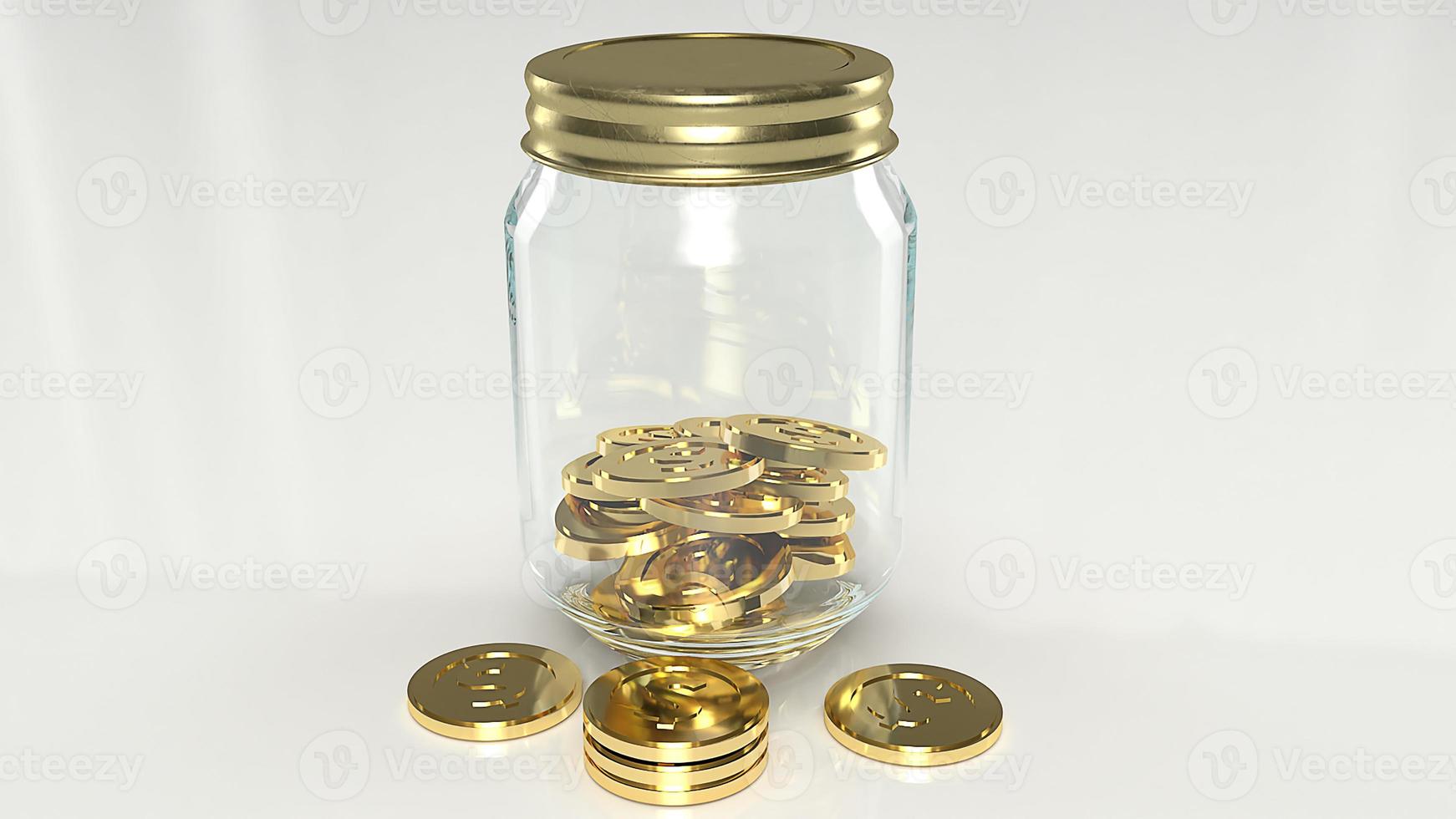 jar  and gold coins 3d rendering for business concept. photo