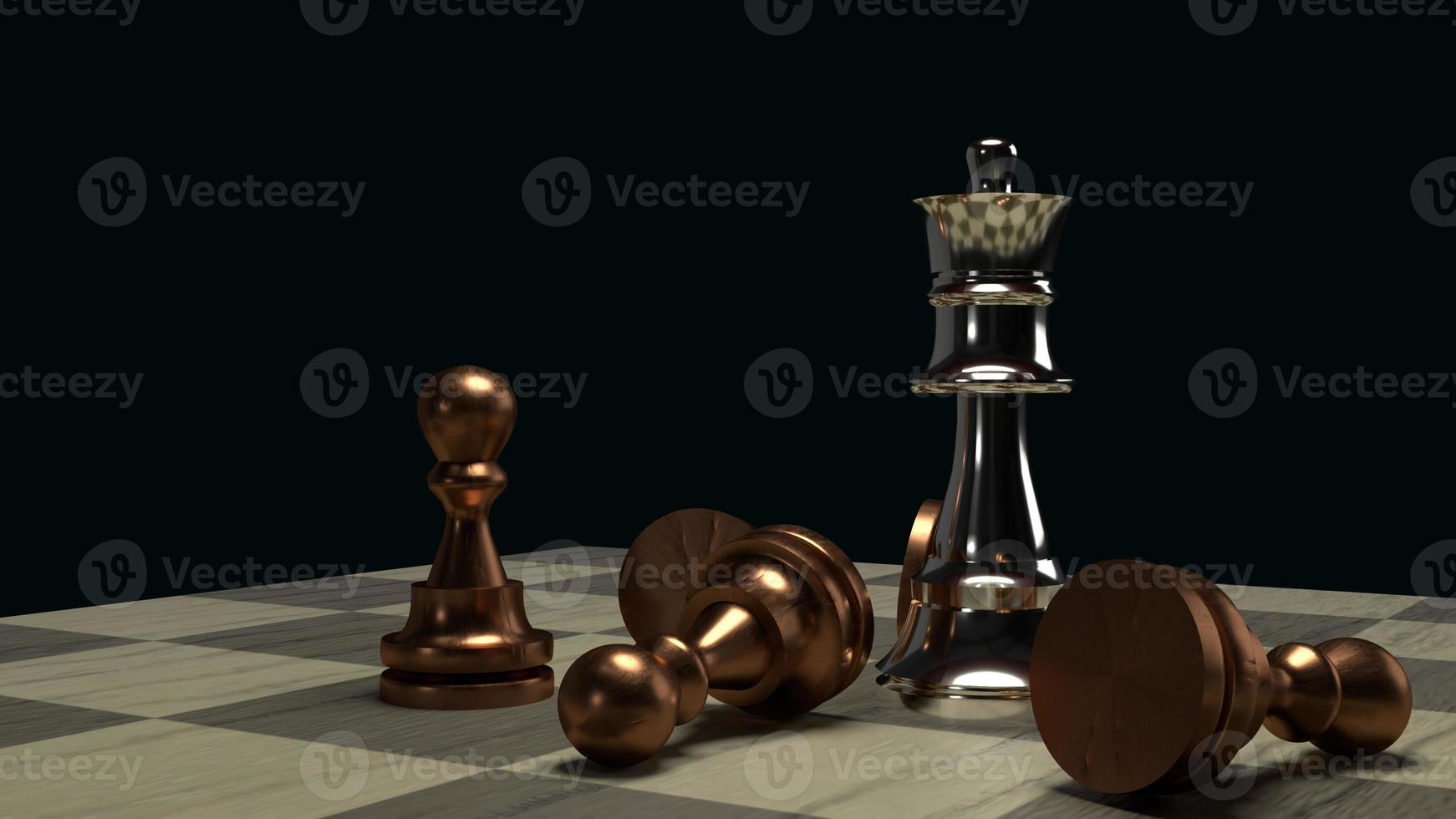 chess game 3d rendering abstract idea for business content. photo