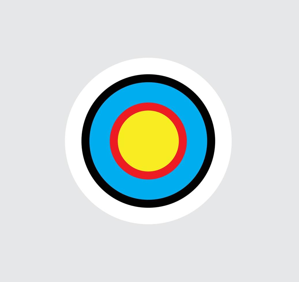 objetivo de dardos redondos de color objetivo aislado sobre fondo blanco. objetivo de dardos redondos de color objetivo aislado en blanco. vector