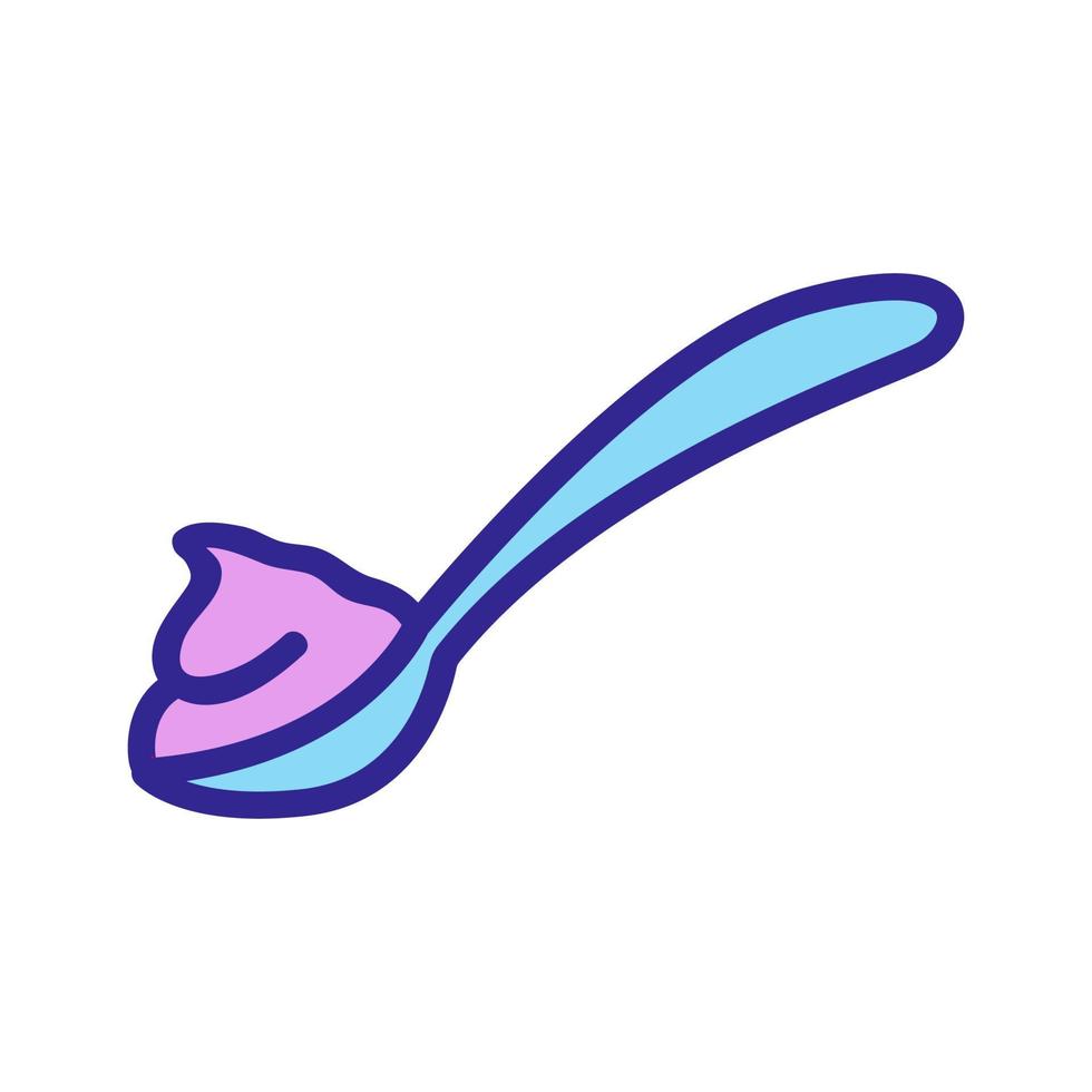 yogurt in a spoon icon vector outline illustration