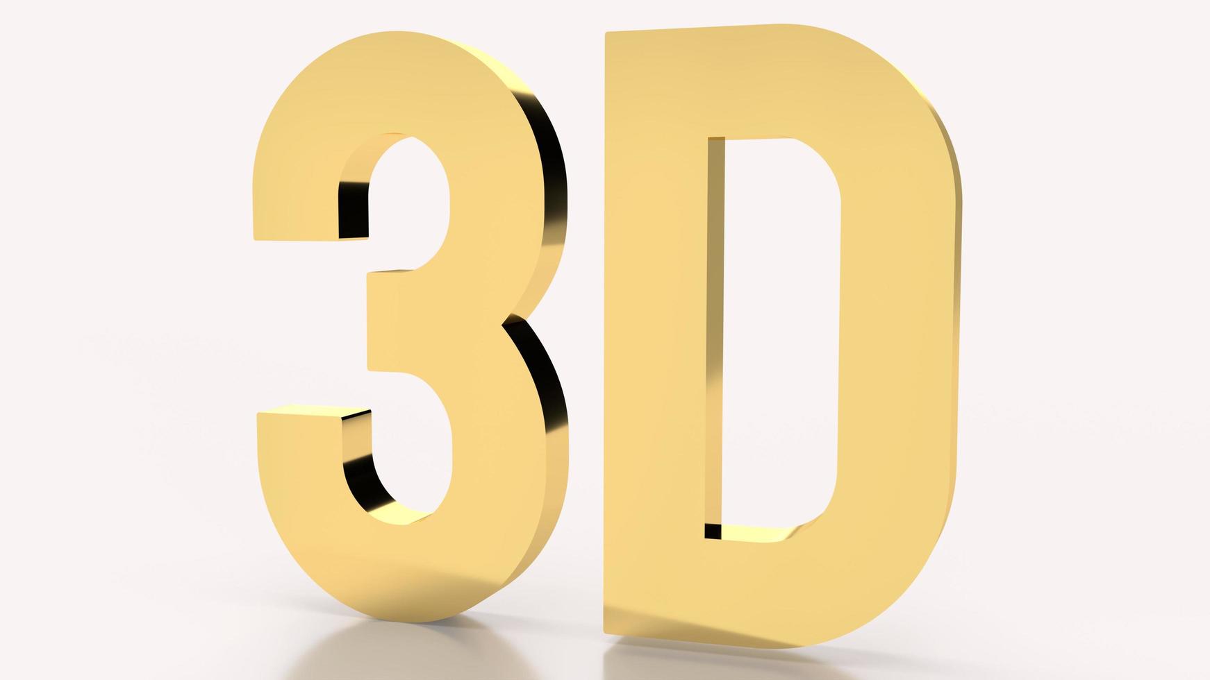 gold text 3d on white background 3d rendering. photo