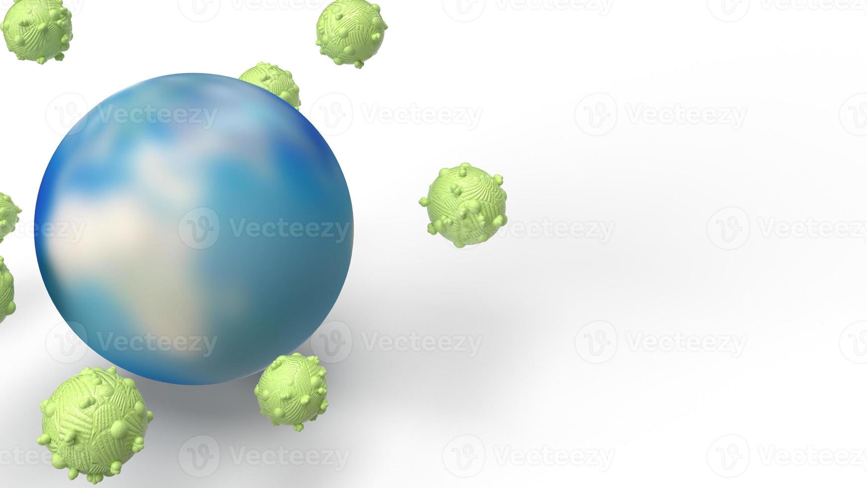 The world  virus 3d rendering for medicine content. photo