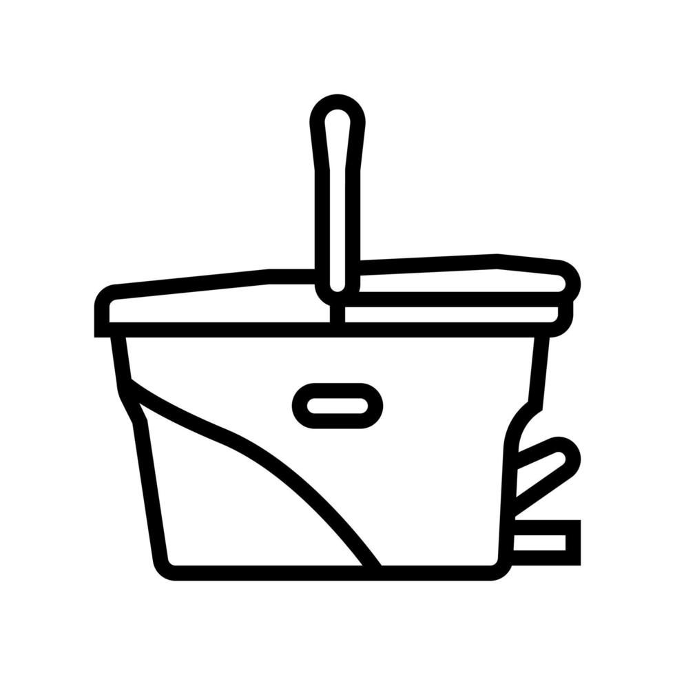 bucket for cleaning line icon vector illustration