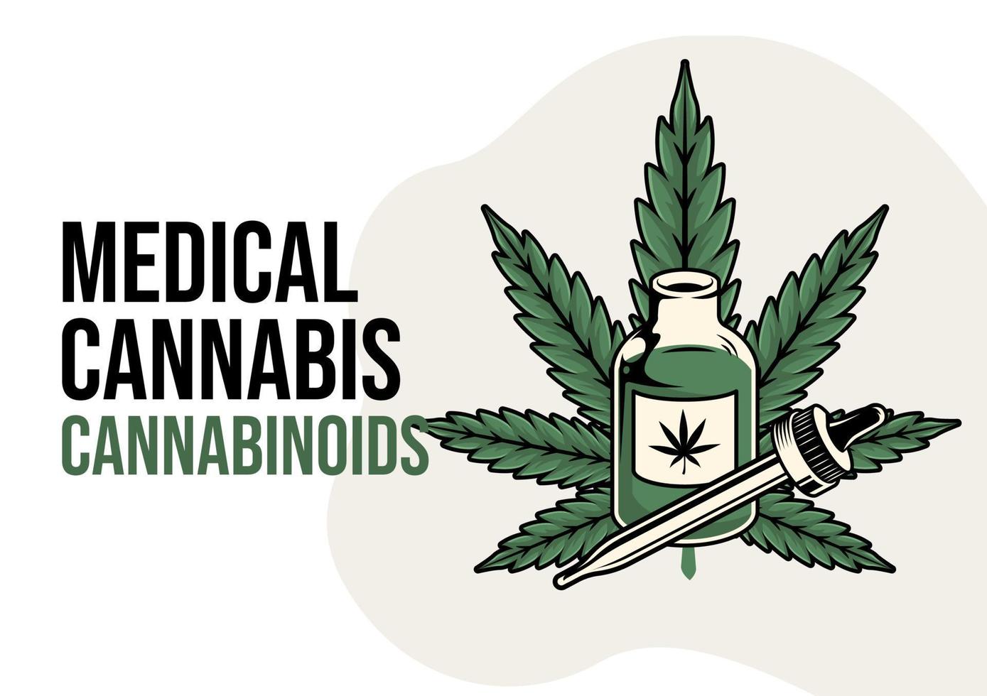 ilustración de cannabinoides. médica de la ilustración plana de cannabis. estilo de diseño plano. color moderno de la atención médica. pasos vectoriales 10 vector