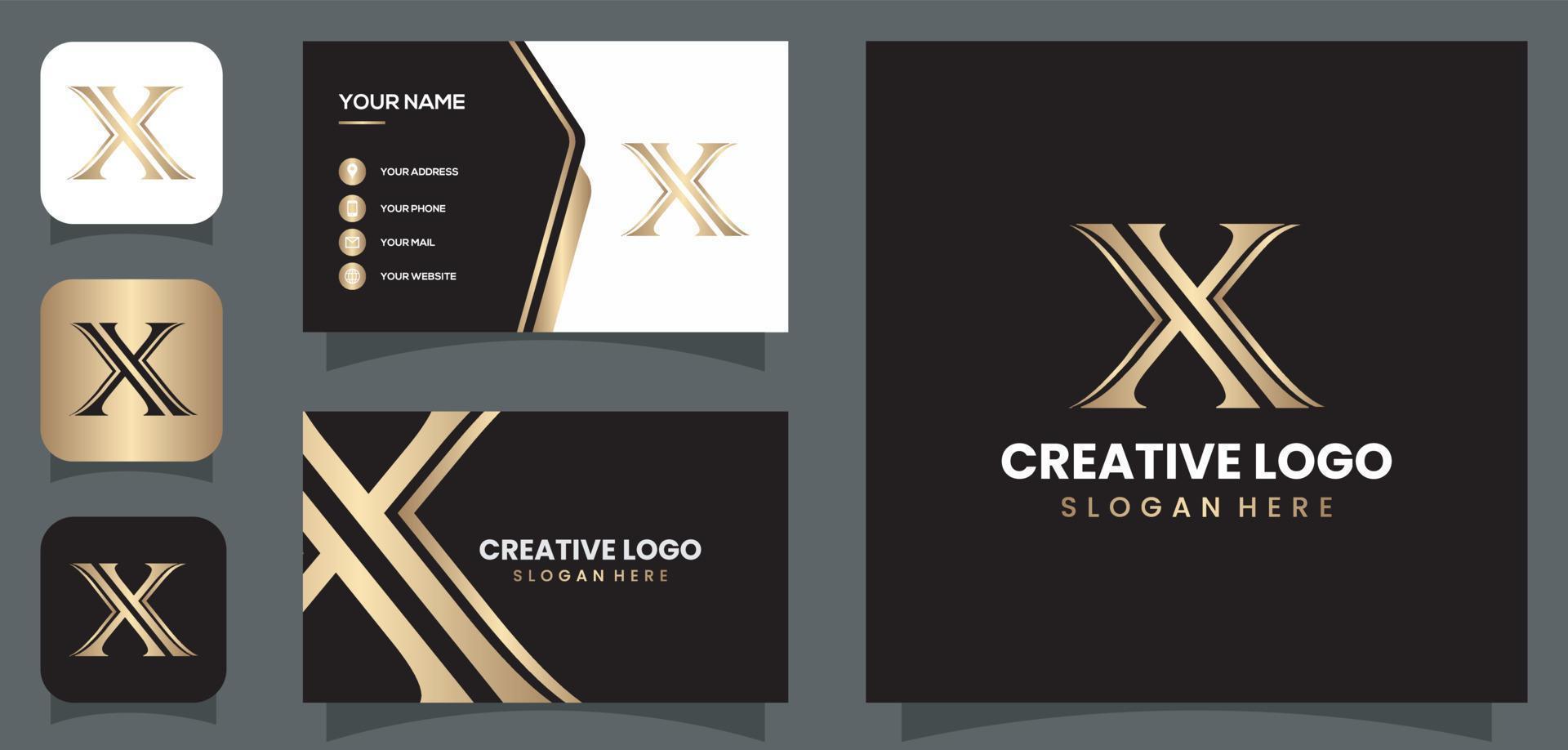 vector graphic of initial X logo design with luxury in this logo and