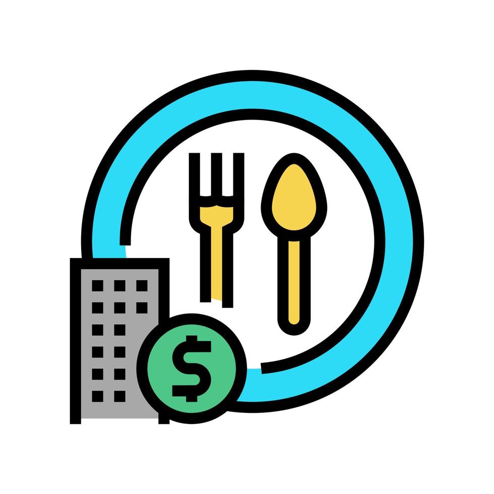 free lunch benefits color icon vector illustration