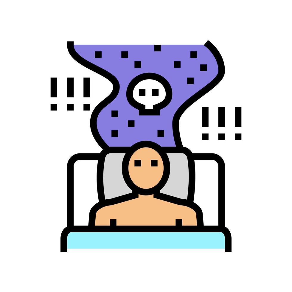 malos hábitos de sueño color icono vector ilustración