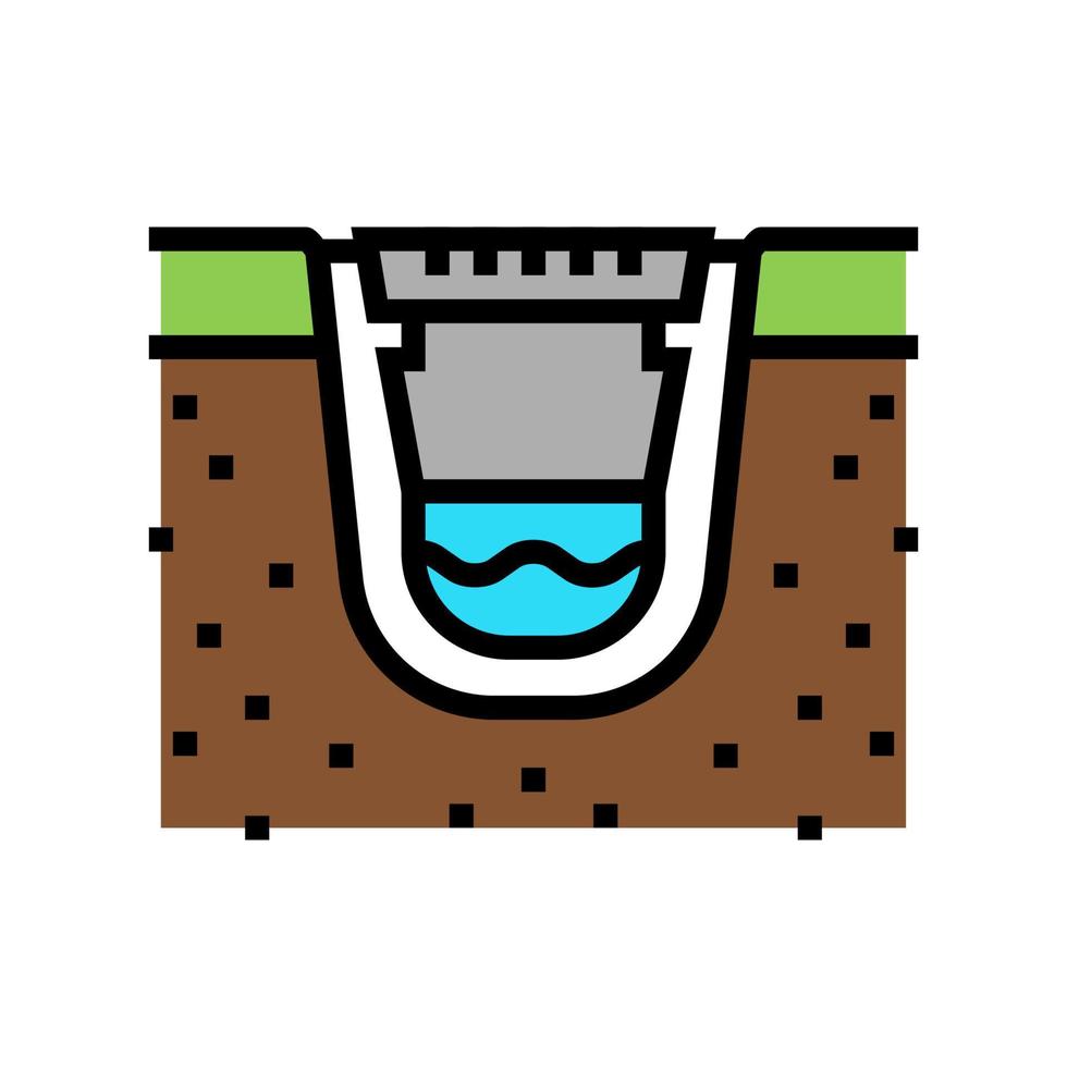 construction of drainage system color icon vector illustration