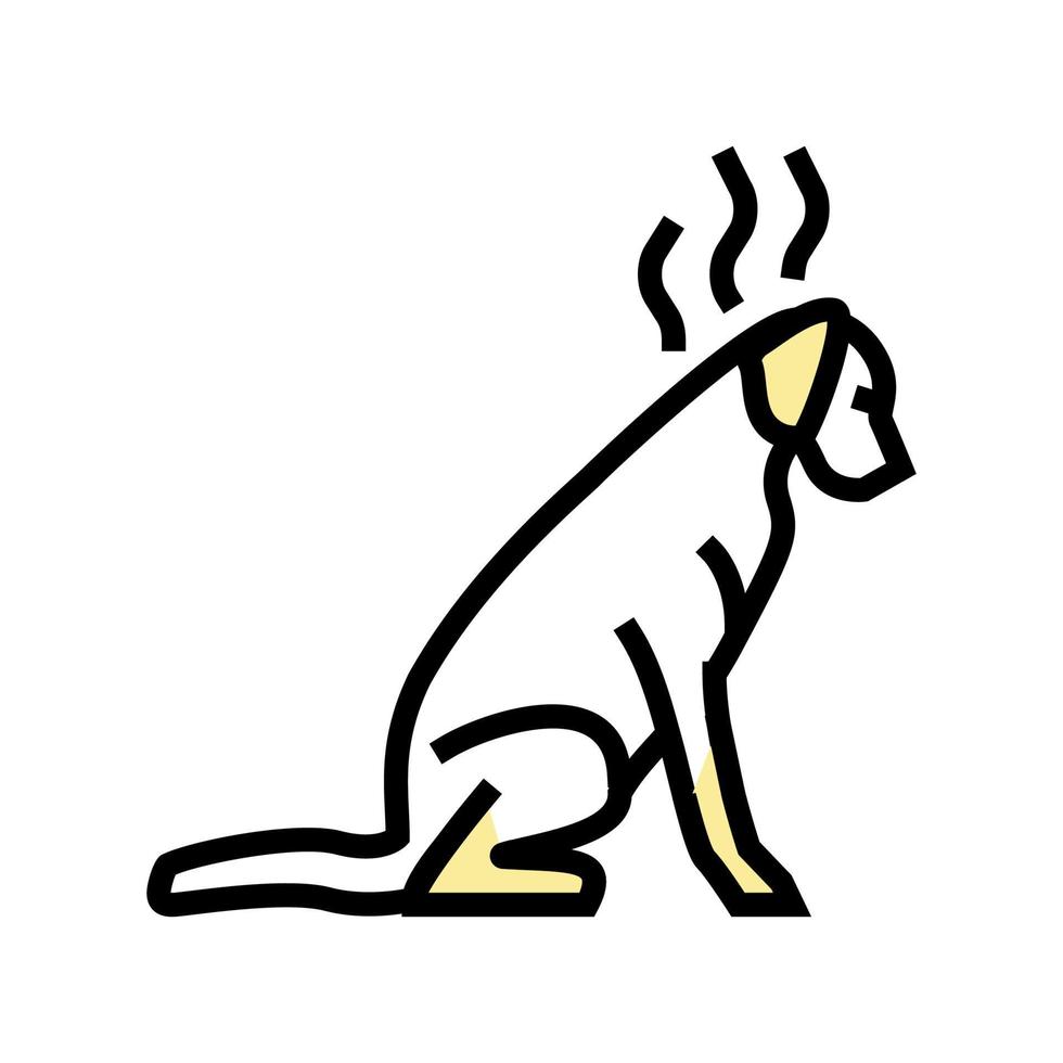 ilustración de vector de icono de color de perro castigado