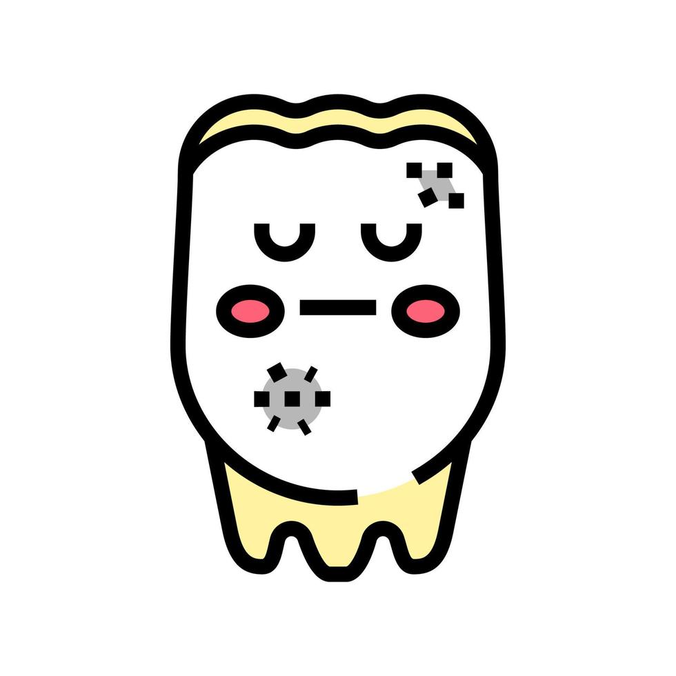 ill tooth color icon vector illustration