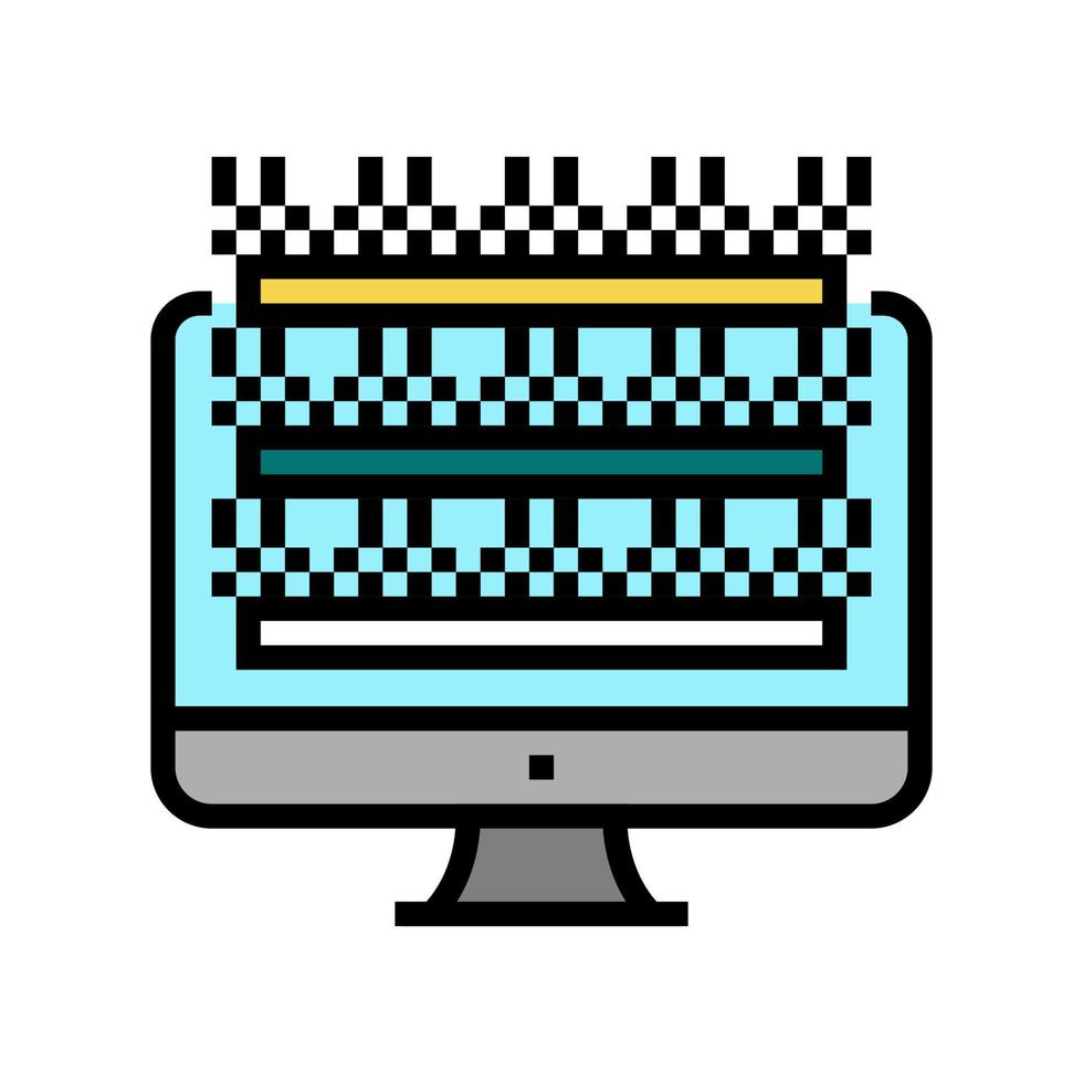 testing computer screen semiconductor manufacturing color icon vector illustration