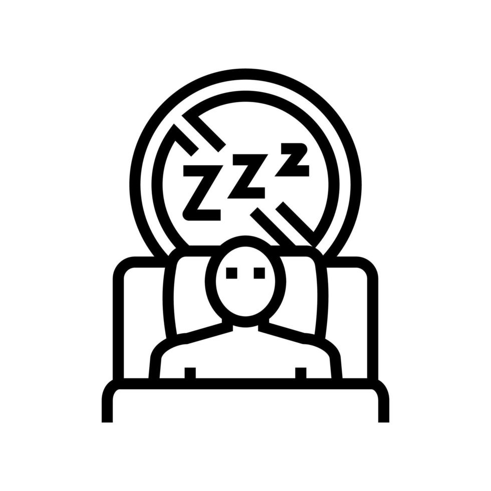 difficulty falling asleep at night line icon vector illustration
