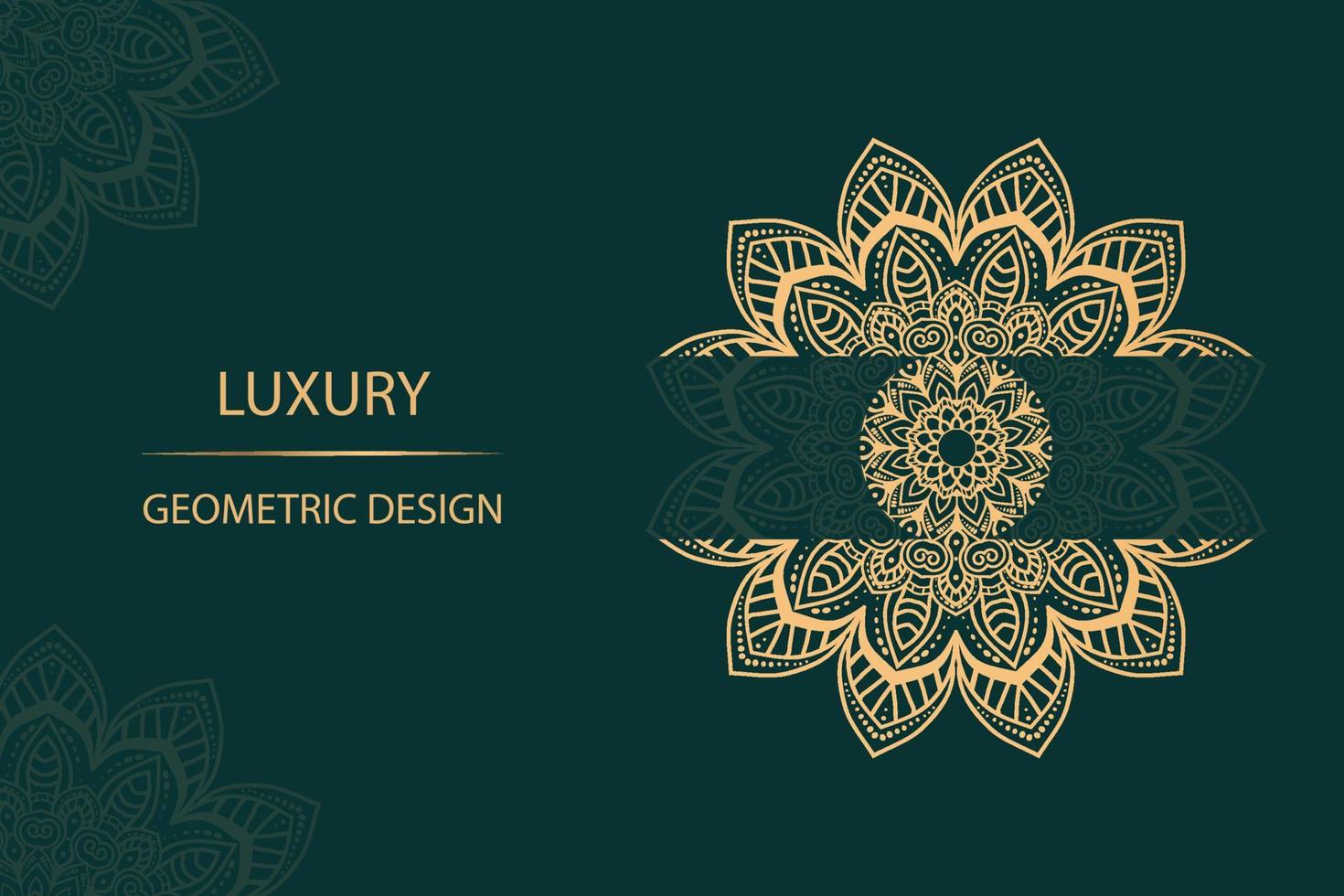 Luxury gold mandala background for wedding invitation, book cover. Arabesque islamic background Pro Vector