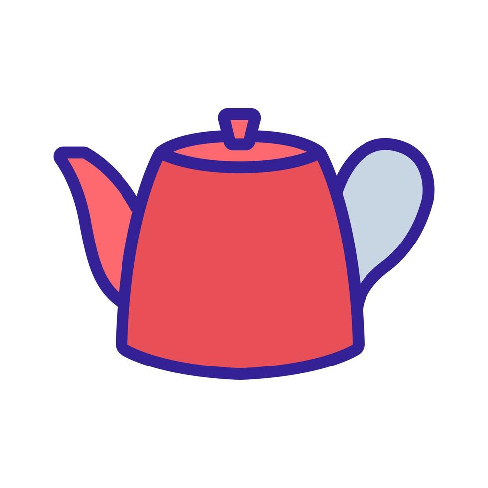 ceramic teapot icon vector outline illustration