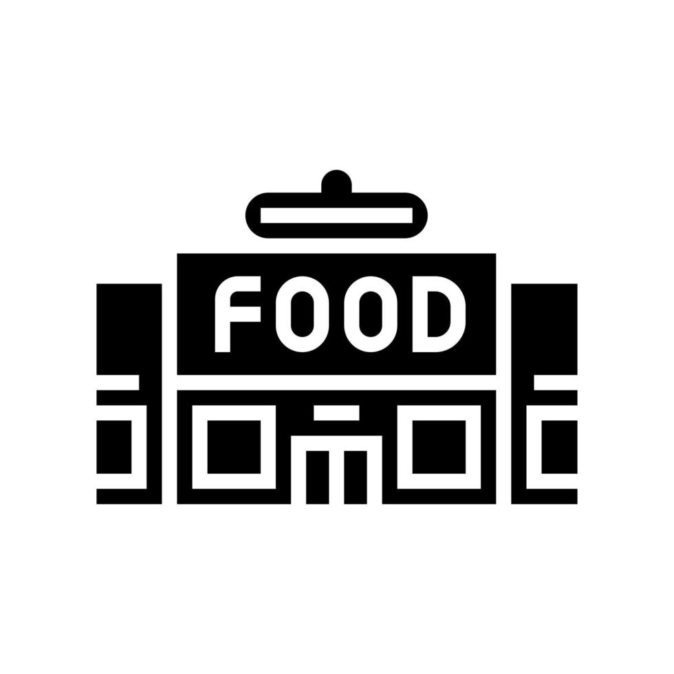 tienda de alimentos edificio glifo icono vector ilustración