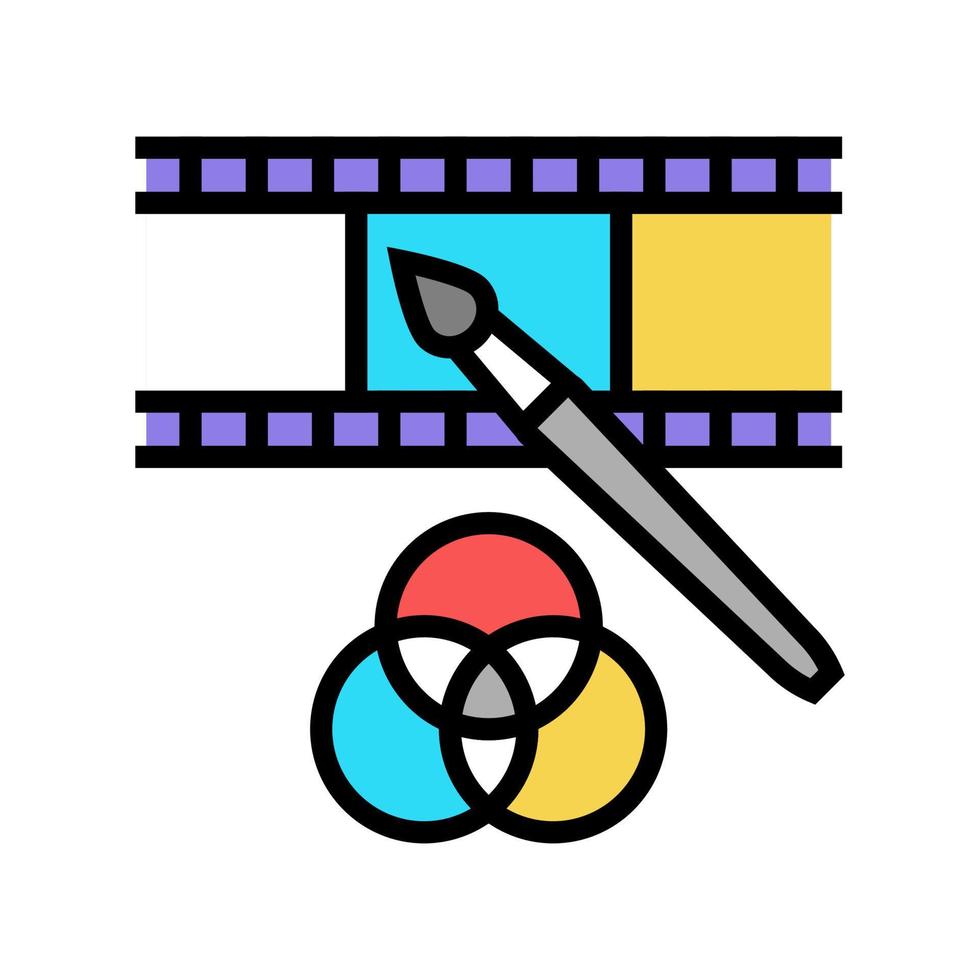 editor de video icono de color ilustración vectorial vector