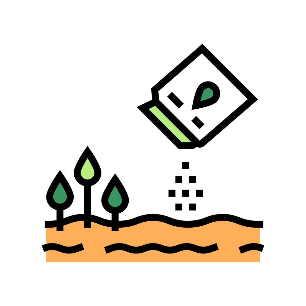 agricultural sowing color icon vector illustration