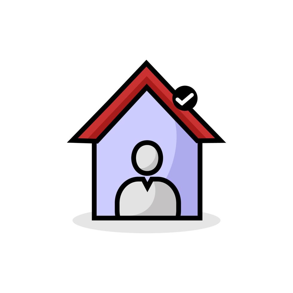 Stay Home Icon Vector Art Design