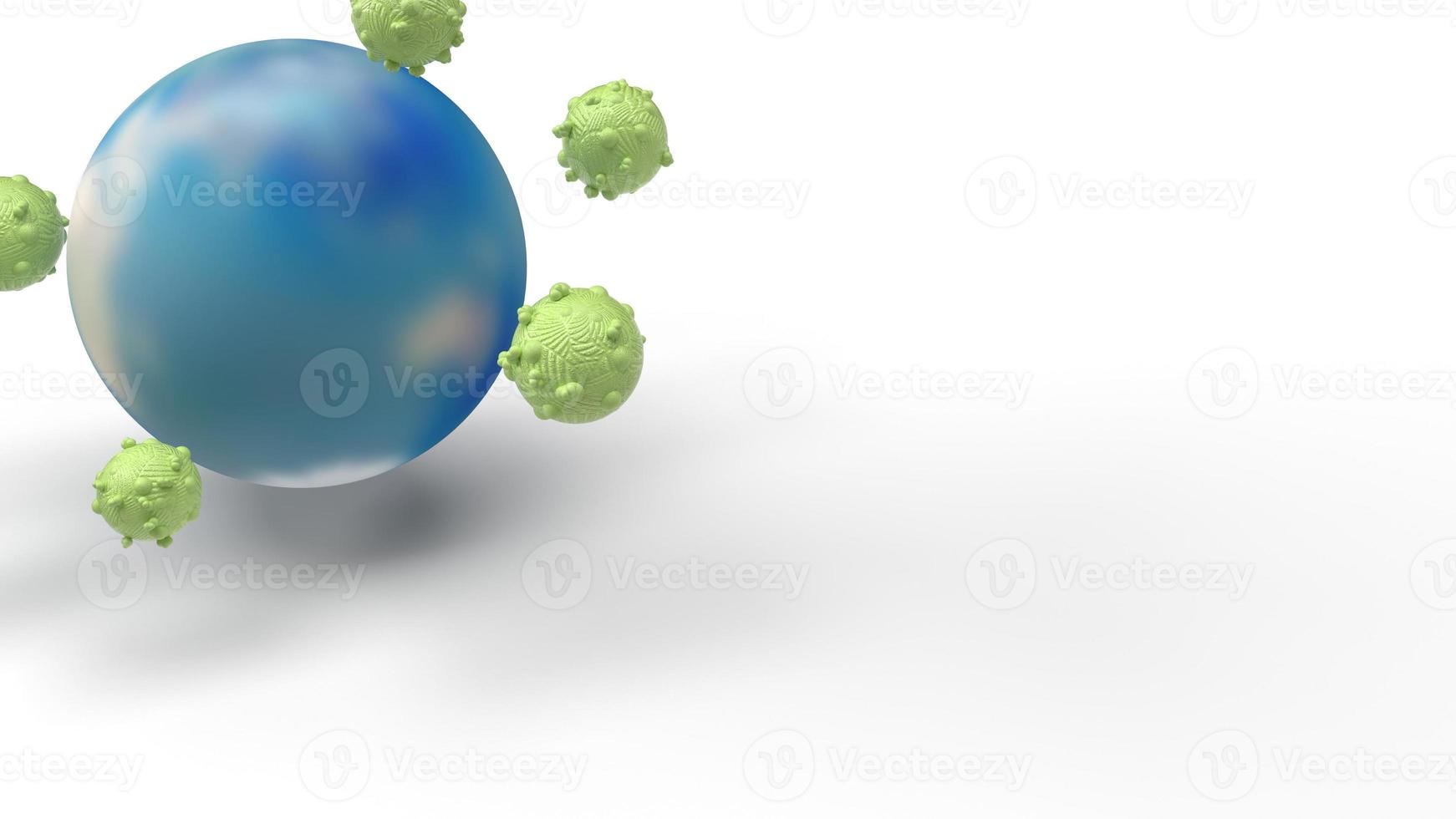 The world  virus 3d rendering for medicine content. photo