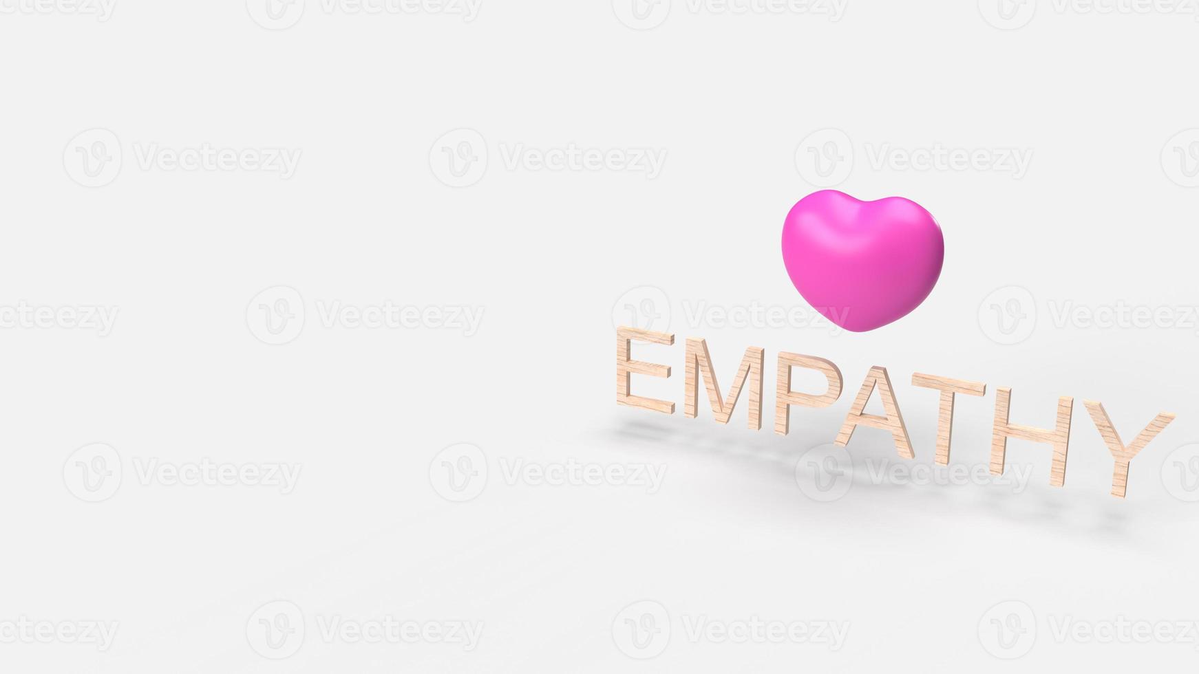 pink hearth and empathy wood text 3d rendering for background content. photo