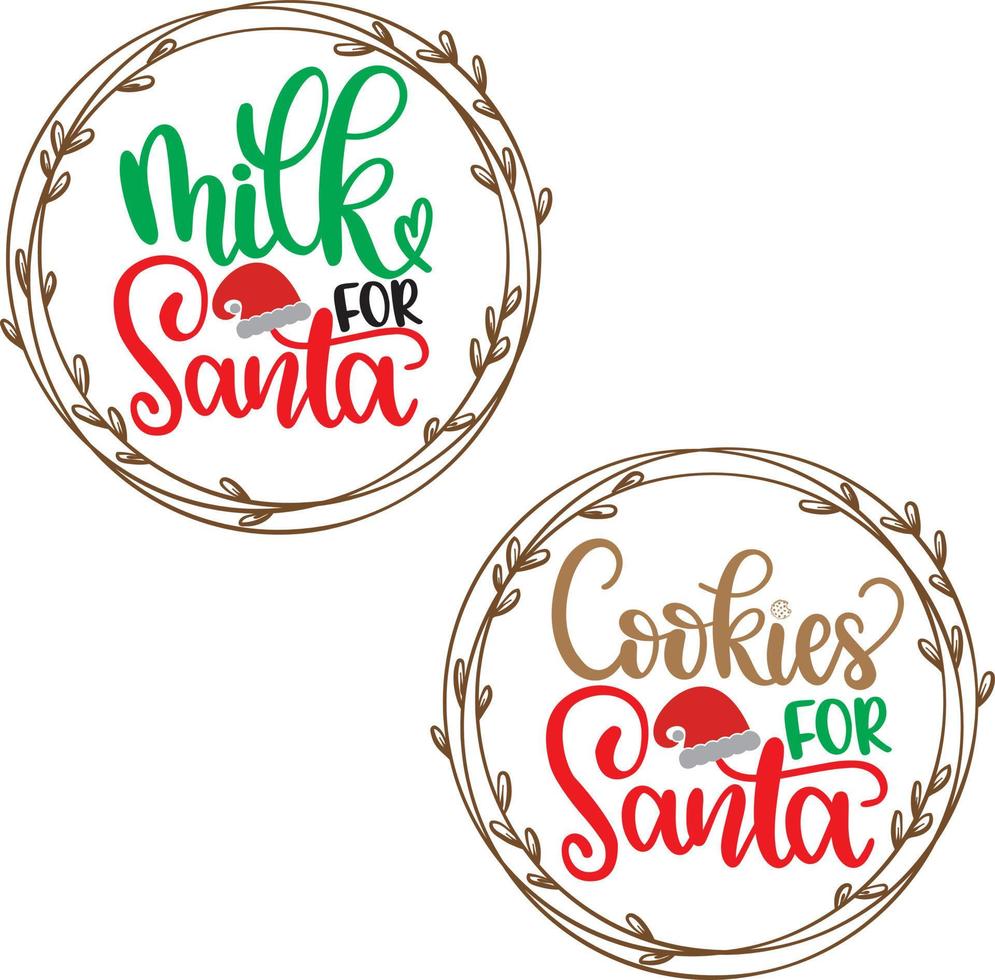 Cookies For Santa, Milk For Santa 2 Christmas Vector file