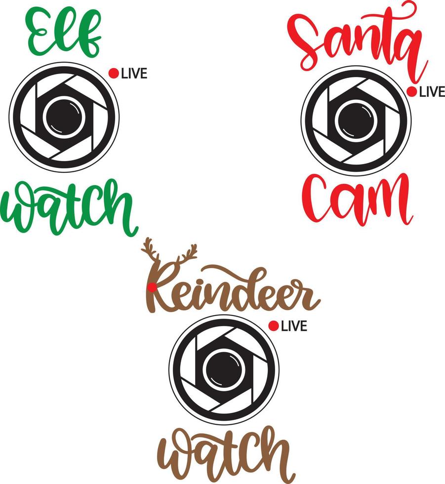 Santa Cam, Elf Cam, Reindeer Cam Vector, Christmas Vector, Santa Vector