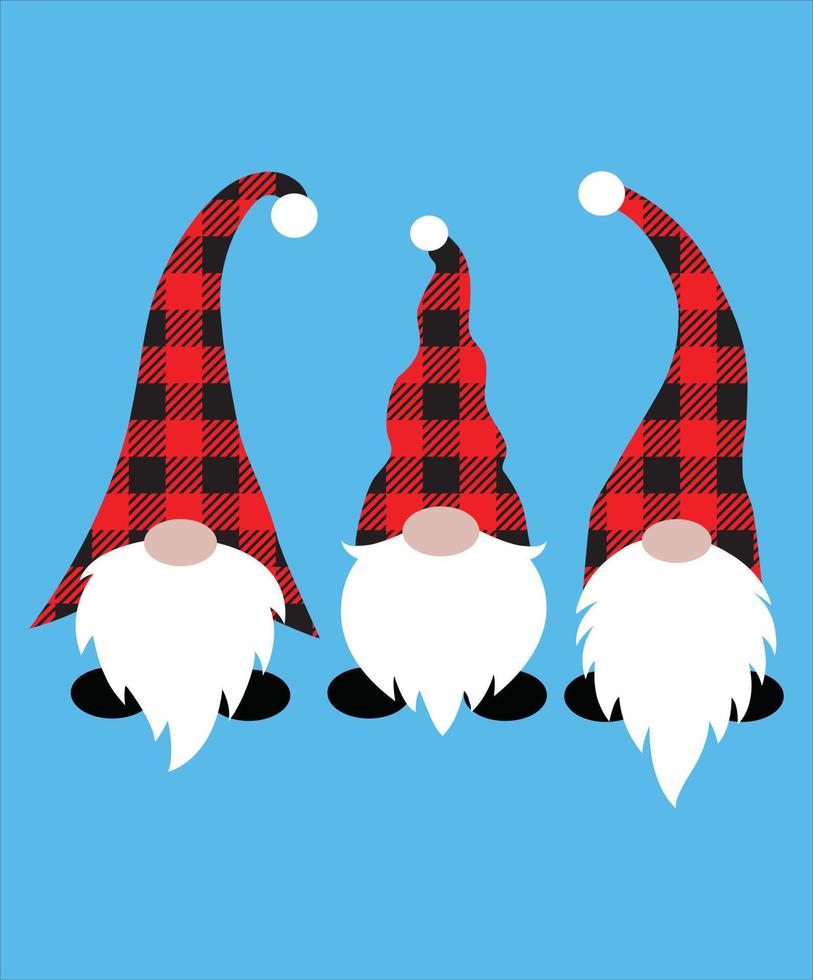 Gnomes 3 Christmas Vector file