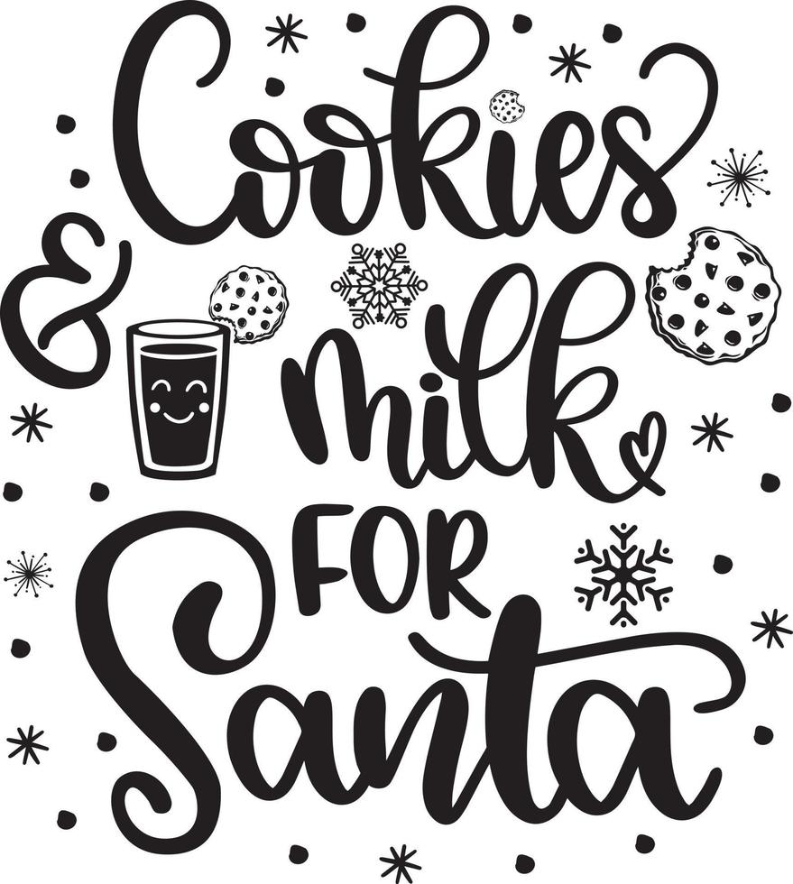 Cookies And Milk For Santa 3 Christmas Vector file